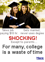 For many, college is a great way to put-off growing up, contributes little to future earnings, and starts the young person out in life with tremendous school debt.